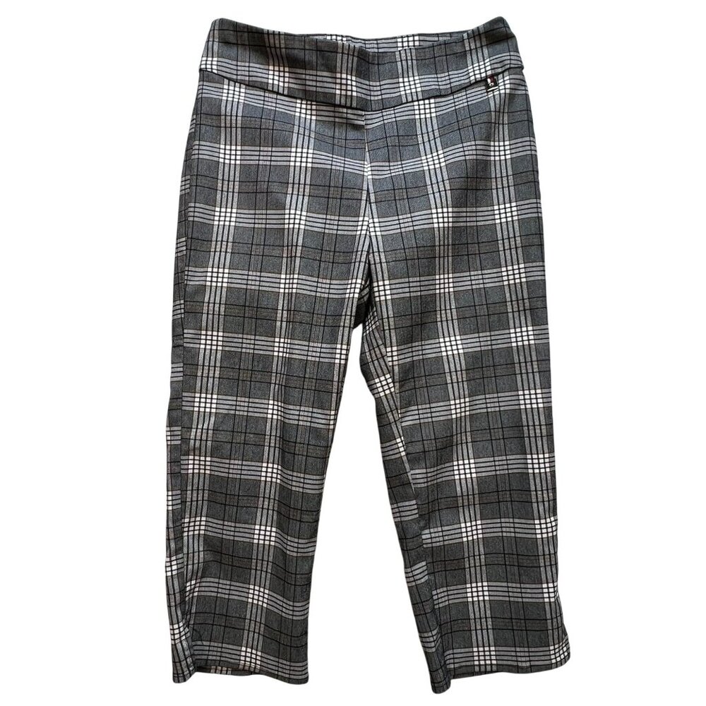 Tommy Hilfiger Womens Cropped Pants Size 10 Gray Plaid Casual Classic Workwear